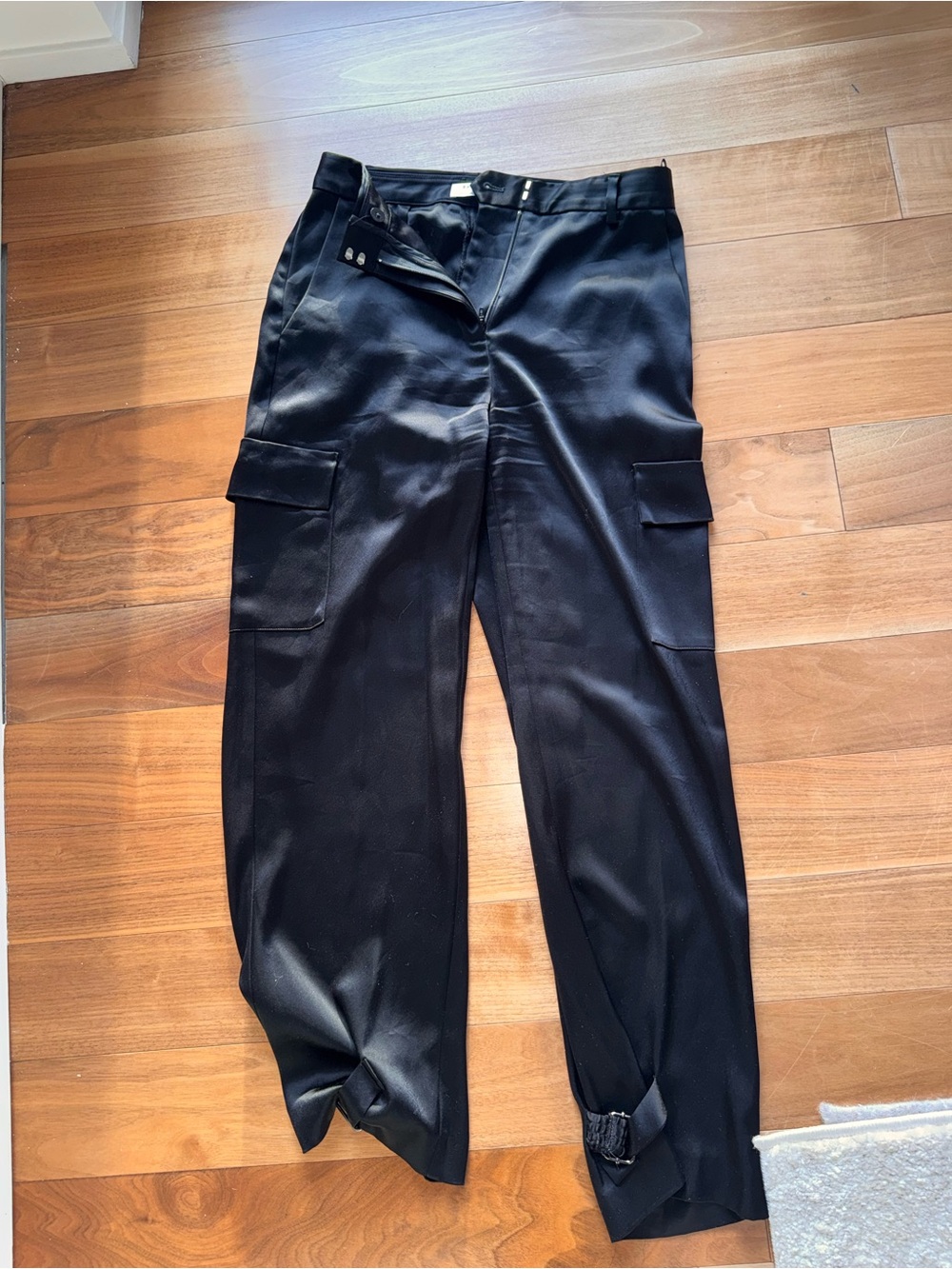 Babaton Black Cargo Trousers with Flap Pockets